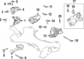 Rear engine mount Hyundai Santa Fe 24-25 2.5