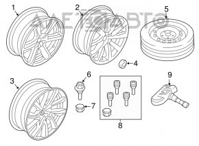 Wheel disk R19 x 8J ET42.5 Volvo XC90 16-23 type 2, curb
