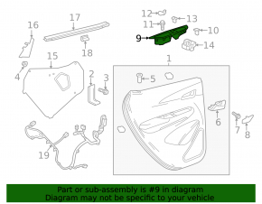 Rear right window lift control trim Chevrolet Bolt EV 22-23 black