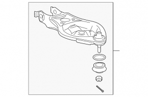 Lower arm under spring rear left Toyota Sequoia 08-16 under air suspension