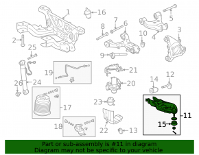 Lower arm under spring rear left Toyota Sequoia 08-16 under air suspension