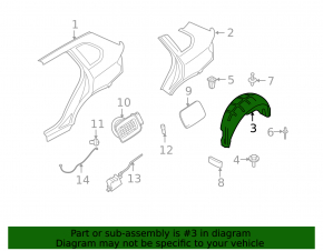 Rear left mudguard BMW X5 E70 07-13