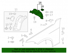 Front right rear fender liner for BMW X1 E84 13-15