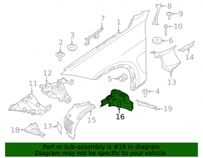 Front left rear fender liner for BMW X6 E71 08-14 With M model