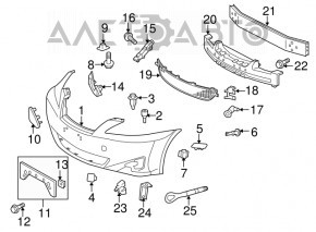 Front bumper mount left Lexus IS250 IS350 06-13