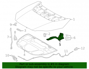 Right hood hinge for Toyota bZ4X 22-26