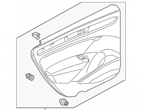 Door trim panel, rear right, VW Passat b8 16-19 USA, gray