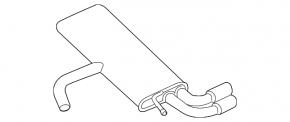 Exhaust pipe assembly VW Golf 15-18 1.8T resonator with barrel