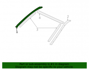Right windshield molding for Lexus LX 98-07