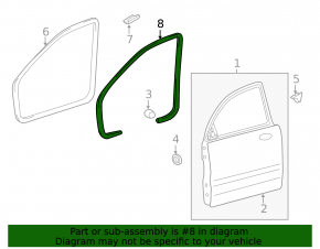 Front right door seal for Hyundai Sonata 15-15 type 1