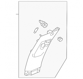 Honda Civic XI FE/FL 22-26 gray center pillar trim, upper belt, right