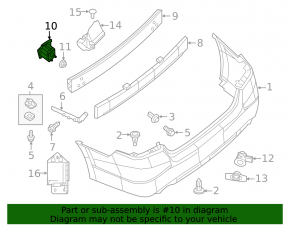 Rear bumper reinforcement fang right Nissan Altima 13-18