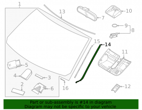 Left windshield molding for Hyundai Palisade 20-25