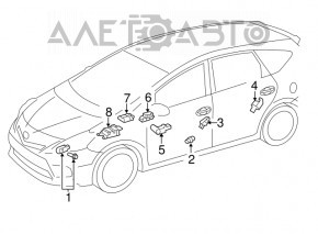 Airbag sensor rear left Toyota Highlander 08-13
