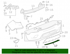 Rear Bumper Lower Cover Buick Encore 13-16 Black