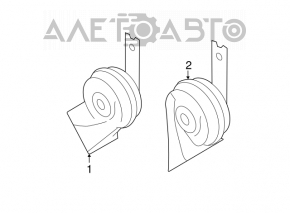 Hyundai Sonata 11-15 left horn low