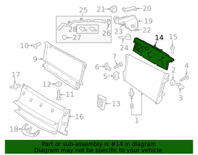 Upper radiator deflector Porsche Panamera 10-16