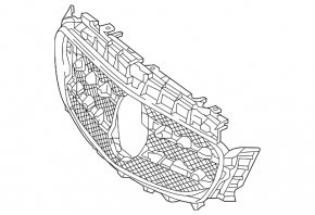 Mercedes W213 E 17-20 radiator grille without camera, AMG pack, with backlight, sand