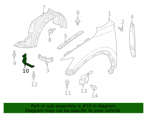 Mudguard liner front left Mazda 3 14-18 BM