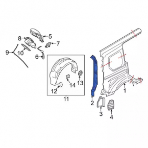 Overlay above the right lamp Ford Transit Connect MK2 13 - for two doors