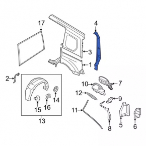 Overlay above the right lamp Ford Transit Connect MK2 13 - for two doors