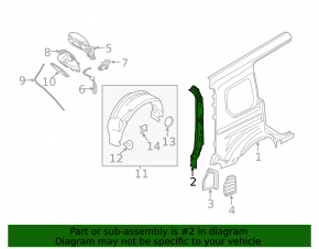 Overlay above the right lamp Ford Transit Connect MK2 13 - for two doors