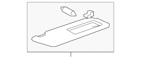 Left visor for Mazda 6 14-17, gray, without backlight, without hook