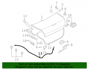 Mitsubishi Galant 04-12 trunk lid release cable