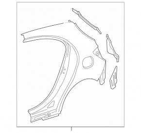 Quarter wing rear left Mercedes GLA 15-20