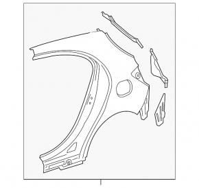 Quarter wing rear left Mercedes GLA 15-20