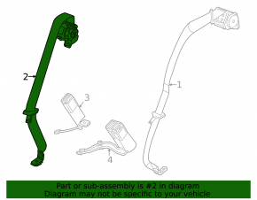 Rear center seat belt Chevrolet Volt 16-