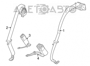 Rear center seat belt Chevrolet Volt 16-