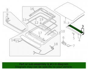 Sunroof curtain Audi A3 22-26, gray