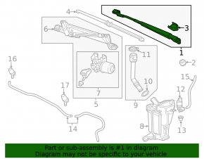Left wiper arm Buick Encore 13-19