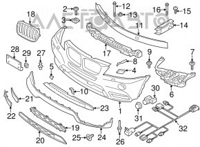 Radiator grill left BMW X3 F25 11-14 pre-rest nostril, chrome