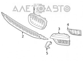 Left radiator grille BMW X3 G01 18-21 nostril, chrome frame + black grille