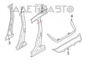 Body pillar central left Subaru Forester 19-24 SK dents