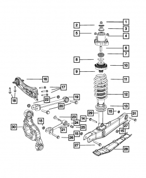 Rear left shock absorber support for Dodge Journey 11-20