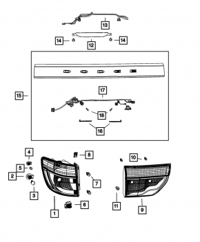 Light inside trunk lid left Dodge Durango 11-13