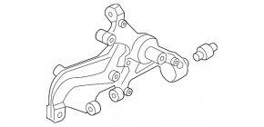 Trunnion with hub rear left VW Golf 15 - with casing, rust
