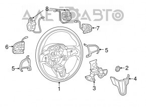 Chrysler 200 15-17 black leather steering wheel