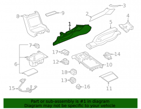 Center console trim side left Subaru Forester 19- SK complete, black + gray, scratch