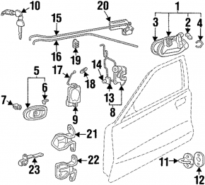 Lower rear left door hinge for Hyundai Sonata 15-19