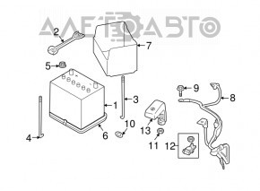 Long battery mounting bolt for a Subaru B9 Tribeca