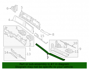 Upper right front panel trim for Kia Sportage 23-25 HEV, silver