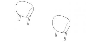 Nissan Versa 12-17 rear left headrest, gray cloth, for cleaning