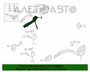 Front left door handle mechanism Mazda 3 14-18 BM