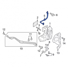 Ford Escape mk3 17-19 1.5T Turbo Cooling Pipes