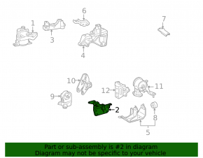 Left engine mount for Toyota RAV4 06-12 3.5