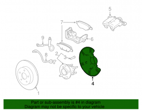 Brake Disc Cover Rear Right GMC Terrain 10-17